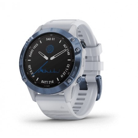 fēnix 6 Pro Solar Mineral Blue with Whitestone Band - 010-02410-41